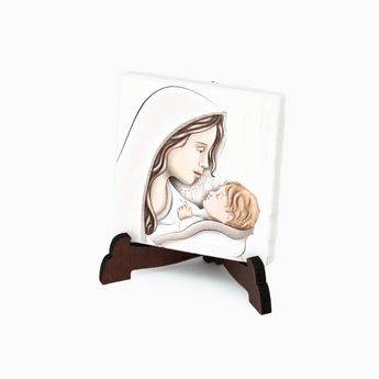 Confettata Magnete Sacro in Gres Porcellanato Decorata con supporto da Appoggio e Scatola Magneti Albalu Bomboniere Maternità  