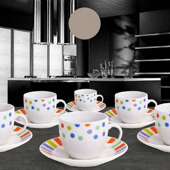 Servizio 6 Tazzine Caffe' In Porcellana E piattino Linea Drusilla – Albalu  Bomboniere