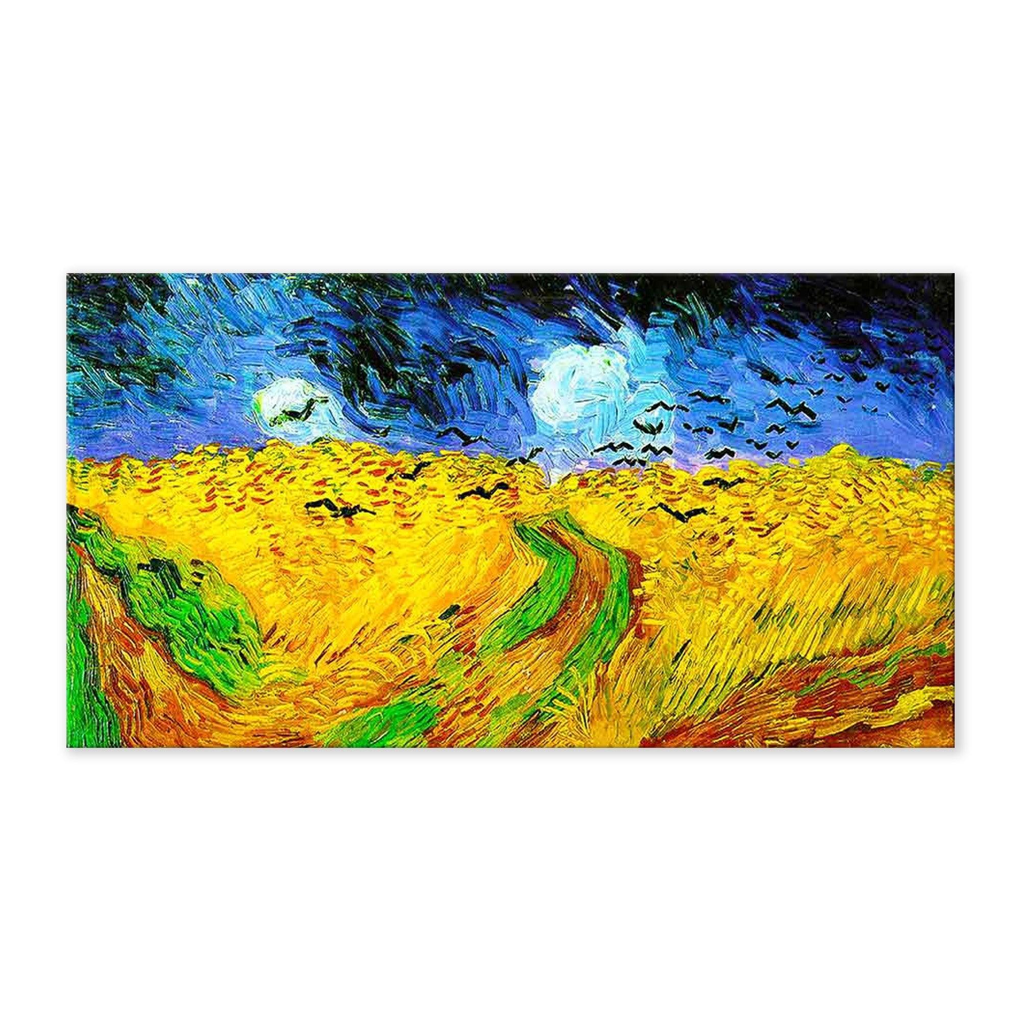 Campo di Grano Con Volo di Corvi (Van-Gogh) Riproduzione Quadro su Tel –  Albalu Bomboniere