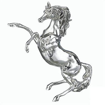 Cavallo Rampante in Resina Argentata Statua Scultura - Scatola Regalo Inclusa, Made in Italy Albalu Bomboniere