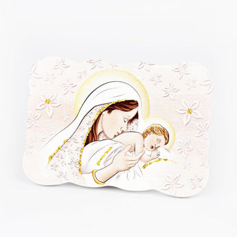 Icona Nuvoletta Tema Maternità Glitterata su Legno Sagomato da Appoggio e Muro Icone Sacre Albalu Bomboniere Modello 2 Standard 