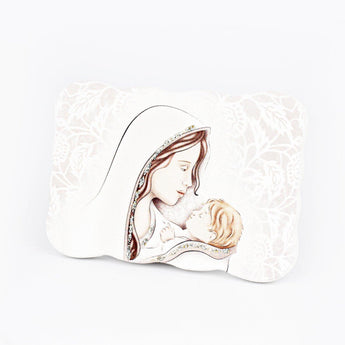 Icona Nuvoletta Tema Maternità Glitterata su Legno Sagomato da Appoggio e Muro Icone Sacre Albalu Bomboniere Modello 3 Standard 