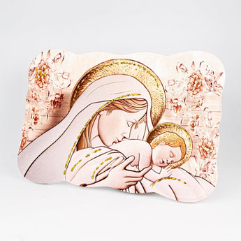 Icona Nuvoletta Tema Maternità Glitterata su Legno Sagomato da Appoggio e Muro Icone Sacre Albalu Bomboniere Modello 5 Standard 