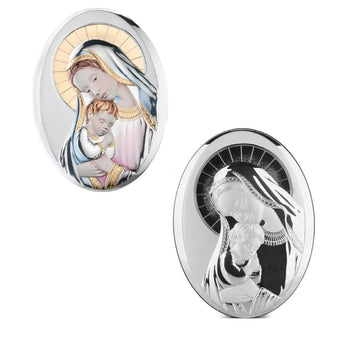 Icona Sacra Madonna con Bambino Capezzale Ovale misure 29x39 cm Albalu Bomboniere