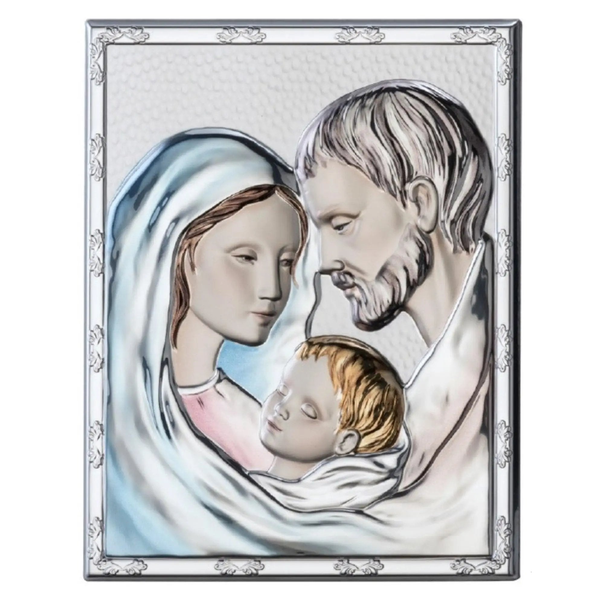 Icona Sacra Sacra Famiglia Grande Colorata con Bordo misure 20x25 cm Icone Sacre Albalu Bomboniere   