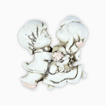 Magnete a Forma di Coppia di Innamorati in Resina Decorata a Tema Nozze e Anniversario Matrimonio Albalu Bomboniere