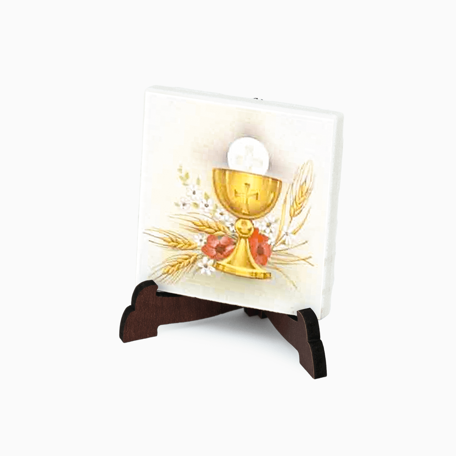 Confettata Magnete Sacro in Gres Porcellanato Decorata con supporto da Appoggio e Scatola Magneti Albalu Bomboniere Eucarestia  