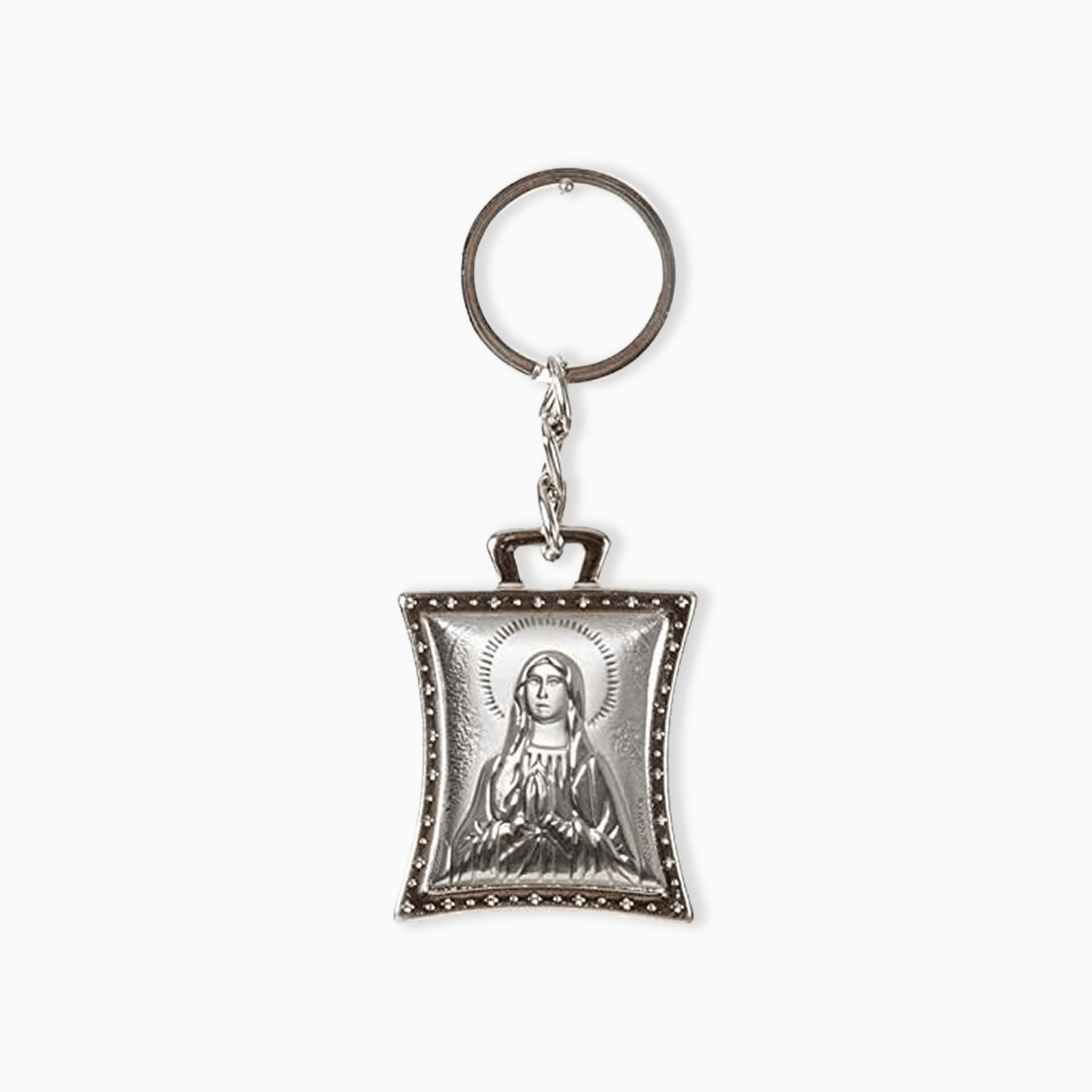Portachiavi in Metallo Rettangolari con Figure Sacre Portachiavi Albalu Bomboniere Madonna di Fatima  