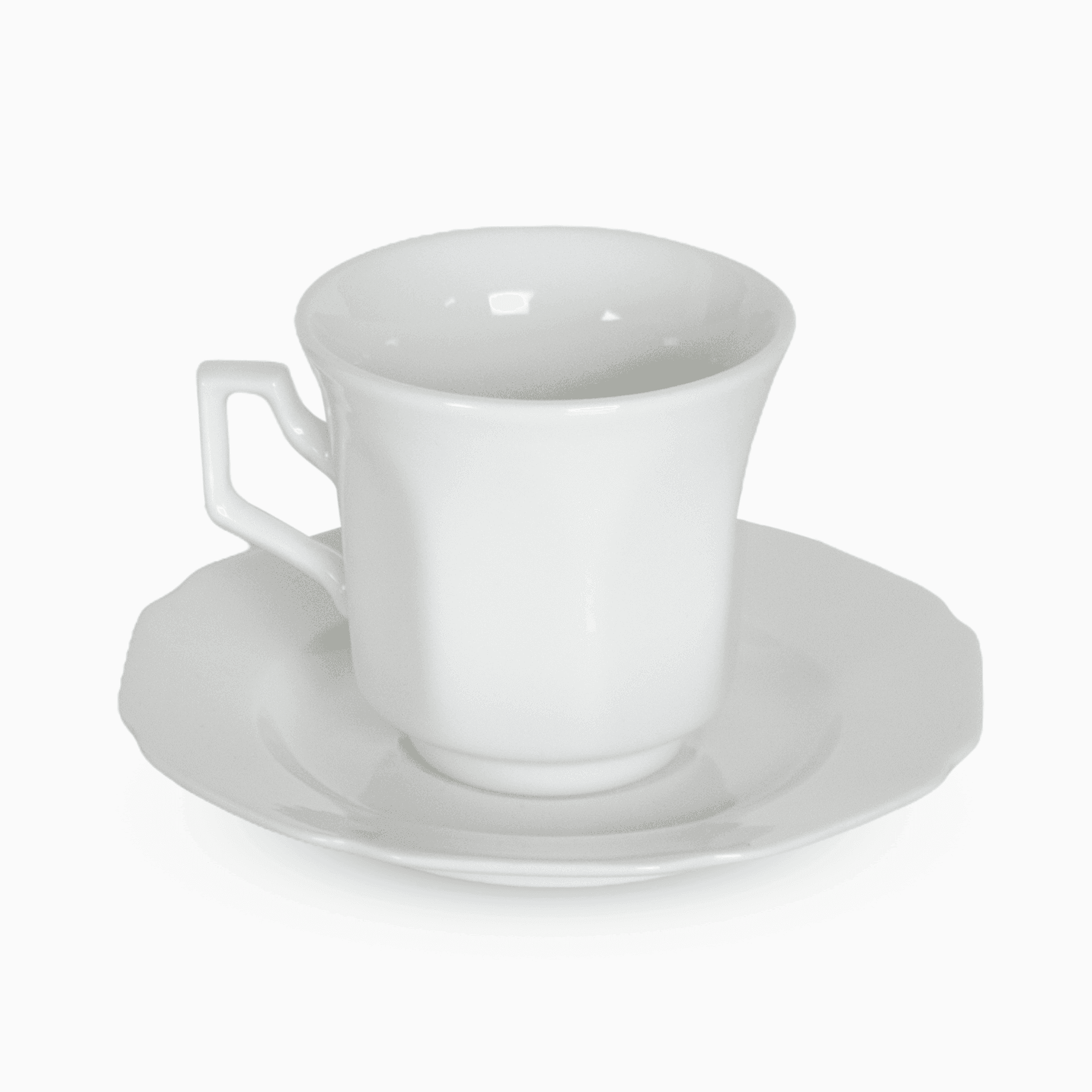 Servizio 6 Tazzine Caffe' In Porcellana E piattino Linea Flower White Albalu Bomboniere