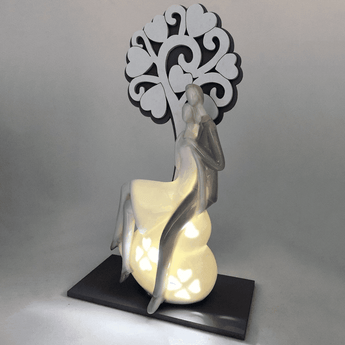 Statuetta Lanterna a Tema Coppia in Porcellana con LED interno su Base – Albalu  Bomboniere